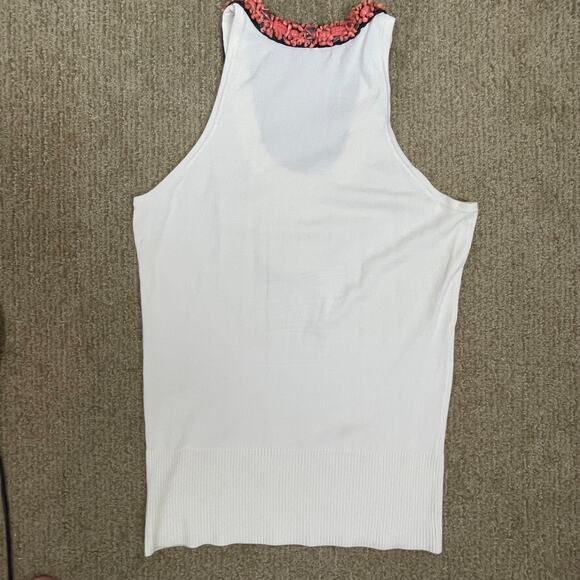 Cache Y2K Knit Beaded Tank Top Ivory Small Boho Festival Gathered Waist S - Picture 2 of 8
